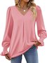 Chemises Décontracté Plain Printemps / Automne Polyester Léger Aucune élasticité Ample Manche Évasée Droit pour Femmes