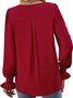 Chemises Décontracté Plain Printemps / Automne Polyester Léger Aucune élasticité Ample Manche Évasée Droit pour Femmes