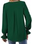 Chemises Décontracté Plain Printemps / Automne Polyester Léger Aucune élasticité Ample Manche Évasée Droit pour Femmes