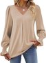 Chemises Décontracté Plain Printemps / Automne Polyester Léger Aucune élasticité Ample Manche Évasée Droit pour Femmes
