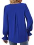 Chemises Décontracté Plain Printemps / Automne Polyester Léger Aucune élasticité Ample Manche Évasée Droit pour Femmes