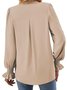 Chemises Décontracté Plain Printemps / Automne Polyester Léger Aucune élasticité Ample Manche Évasée Droit pour Femmes