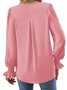 Chemises Décontracté Plain Printemps / Automne Polyester Léger Aucune élasticité Ample Manche Évasée Droit pour Femmes