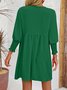 Femmes Plain Noir Col Rond Confortable Court Robe Décontracté
