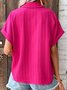 Blouses Décontracté Plain Été Polyester Aucune élasticité Quotidien Manches Courtes Régulier Droit pour Femmes