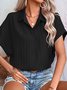 Blouses Décontracté Plain Été Polyester Aucune élasticité Quotidien Manches Courtes Régulier Droit pour Femmes