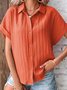 Blouses Décontracté Plain Été Polyester Aucune élasticité Quotidien Manches Courtes Régulier Droit pour Femmes