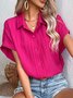 Blouses Décontracté Plain Été Polyester Aucune élasticité Quotidien Manches Courtes Régulier Droit pour Femmes