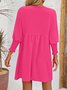 Femmes Plain Noir Col Rond Confortable Court Robe Décontracté