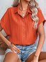 Blouses Décontracté Plain Été Polyester Aucune élasticité Quotidien Manches Courtes Régulier Droit pour Femmes