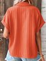 Blouses Décontracté Plain Été Polyester Aucune élasticité Quotidien Manches Courtes Régulier Droit pour Femmes