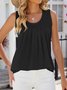 Top Débardeur Tops Décontracté Plain Été Polyester Micro-élasticité Quotidien Coupe Régulière Sans Manches Col Rond pour Femmes