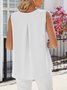 Top Débardeur Tops Décontracté Plain Été Polyester Micro-élasticité Quotidien Coupe Régulière Sans Manches Col Rond pour Femmes