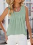 Top Débardeur Tops Décontracté Plain Été Polyester Micro-élasticité Quotidien Coupe Régulière Sans Manches Col Rond pour Femmes