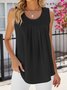 Top Débardeur Tops Décontracté Plain Été Polyester Micro-élasticité Quotidien Coupe Régulière Sans Manches Col Rond pour Femmes