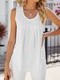 Top Débardeur Tops Décontracté Plain Été Polyester Micro-élasticité Quotidien Coupe Régulière Sans Manches Col Rond pour Femmes
