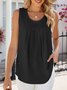 Top Débardeur Tops Décontracté Plain Été Polyester Micro-élasticité Quotidien Coupe Régulière Sans Manches Col Rond pour Femmes
