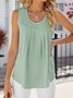 Top Débardeur Tops Décontracté Plain Été Polyester Micro-élasticité Quotidien Coupe Régulière Sans Manches Col Rond pour Femmes