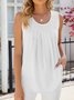 Top Débardeur Tops Décontracté Plain Été Polyester Micro-élasticité Quotidien Coupe Régulière Sans Manches Col Rond pour Femmes