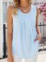 Top Débardeur Tops Décontracté Plain Été Polyester Micro-élasticité Quotidien Coupe Régulière Sans Manches Col Rond pour Femmes