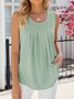 Top Débardeur Tops Décontracté Plain Été Polyester Micro-élasticité Quotidien Coupe Régulière Sans Manches Col Rond pour Femmes