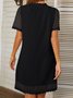 Femmes Pois Polka Blanc Col V Confortable Court Robe Décontracté