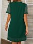 Femmes Pois Polka Blanc Col V Confortable Court Robe Décontracté