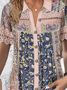 Blouses Décontracté Floral Été Polyester Aucune élasticité Vacances Droit Régulier Col de Chemise pour Femmes