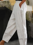 Pantalons Femmes Décontracté Plain Printemps / Automne en Lin Quotidien Ample Dentelle Taille Moyenne Régulier