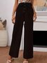 Pantalons Femmes Décontracté Plain Printemps / Automne Coton Quotidien Pantalons à Jambe Large Long Droit Régulier