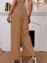 Pantalons Femmes Décontracté Plain Printemps / Automne Coton Quotidien Pantalons à Jambe Large Long Droit Régulier
