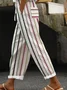 Pantalons Femmes Rayé Décontracté Printemps / Automne Aucune élasticité Quotidien Ample Taille Élastique Long Régulier