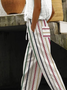 Pantalons Femmes Rayé Décontracté Printemps / Automne Aucune élasticité Quotidien Ample Taille Élastique Long Régulier