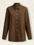 Blouses Décontracté Plain Printemps / Automne Aucune élasticité Vacances Manches Longues Régulier Régulier Col de Chemise pour Femmes