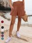 Shorts Décontracté Plain Été Naturel Quotidien Pantalon droit Shorts Boucle Régulier pour Femmes