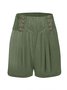 Shorts Décontracté Plain Été Naturel Quotidien Pantalon droit Shorts Boucle Régulier pour Femmes
