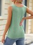 Top Débardeur Tops Femmes Décontracté Plain Été Polyester Micro-élasticité Sans Manches Col Rond Boucle Régulier