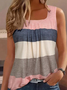 Top Débardeur Tops Femmes Décontracté Été Multicolore Bloc Polyester Quotidien Sans Manches Régulier Droit Régulier