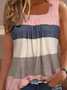 Top Débardeur Tops Femmes Décontracté Été Multicolore Bloc Polyester Quotidien Sans Manches Régulier Droit Régulier