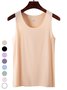 Top Débardeur Tops Décontracté Plain Été Polyester Sans Manches Col Rond Régulier Droit Élasticité moyenne pour Femmes