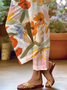 Pantalons Femmes Décontracté Floral Printemps / Automne Aucune élasticité Quotidien Ample Droit Régulier Couture de poche