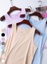 Top Débardeur Tops Décontracté Plain Été Polyester Sans Manches Col Rond Régulier Droit Élasticité moyenne pour Femmes