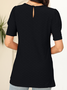 Chemises Femmes Décontracté Plain Été Polyester Micro-élasticité Ample Manches Courtes Col Rond Régulier
