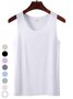 Top Débardeur Tops Décontracté Plain Été Polyester Sans Manches Col Rond Régulier Droit Élasticité moyenne pour Femmes
