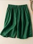 Shorts Décontracté Plain Été Coton Aucune élasticité Quotidien Ample Shorts Poche Couture pour Femmes