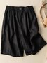 Shorts Décontracté Plain Été Coton Aucune élasticité Quotidien Ample Shorts Poche Couture pour Femmes