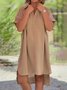 Femmes Plain Rose Foncé Col de Chemise Confortable Robe Mi-Longue Décontracté