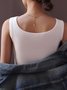 Top Débardeur Tops Femmes Décontracté Plain Été Quotidien Ample Sans Manches Col Rond Régulier Régulier