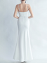 Femmes Plain Blanc à Bretelles Confortable Robe Maxi Sexy