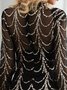 Femmes Plain Or Col Rond Confortable Robe Maxi Sexy